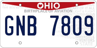 OH license plate GNB7809