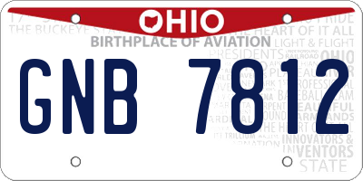 OH license plate GNB7812