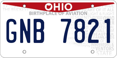 OH license plate GNB7821
