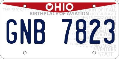 OH license plate GNB7823