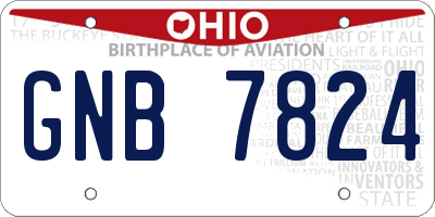 OH license plate GNB7824