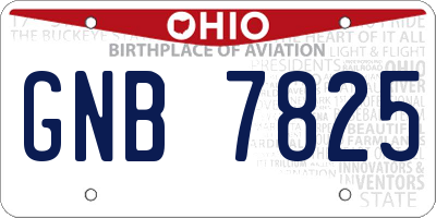 OH license plate GNB7825
