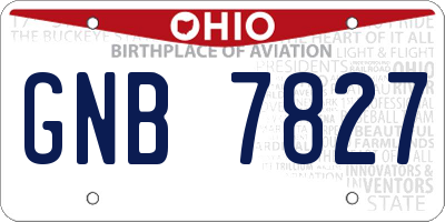 OH license plate GNB7827