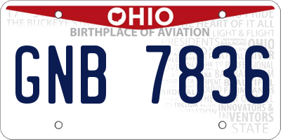 OH license plate GNB7836