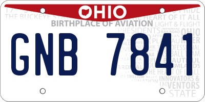 OH license plate GNB7841