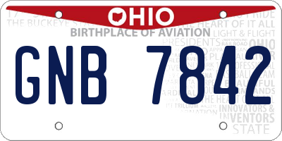 OH license plate GNB7842