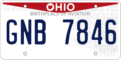 OH license plate GNB7846