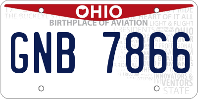 OH license plate GNB7866