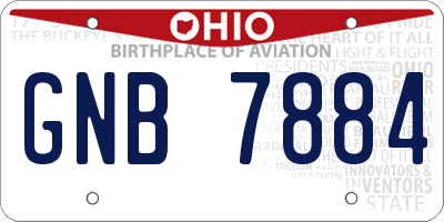 OH license plate GNB7884