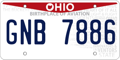 OH license plate GNB7886