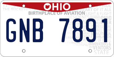 OH license plate GNB7891