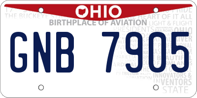 OH license plate GNB7905