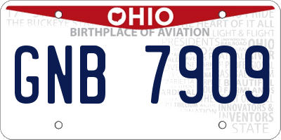 OH license plate GNB7909