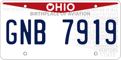 OH license plate GNB7919