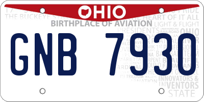 OH license plate GNB7930