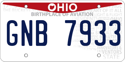 OH license plate GNB7933