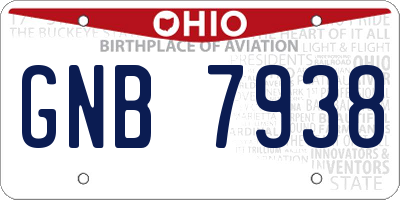 OH license plate GNB7938