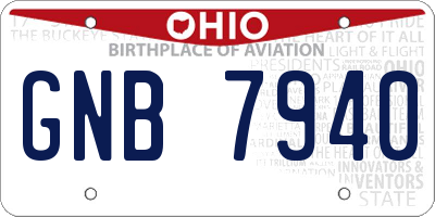 OH license plate GNB7940