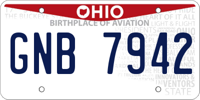 OH license plate GNB7942