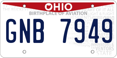 OH license plate GNB7949