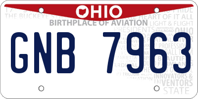 OH license plate GNB7963