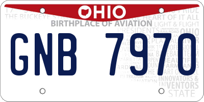 OH license plate GNB7970