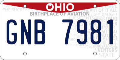 OH license plate GNB7981