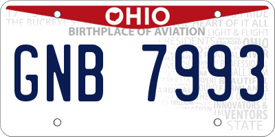 OH license plate GNB7993