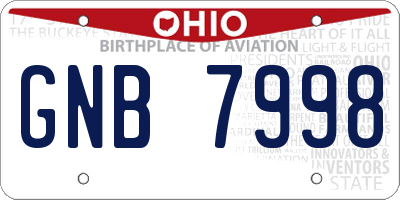 OH license plate GNB7998