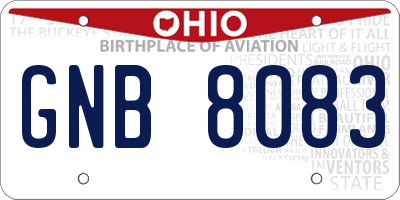OH license plate GNB8083