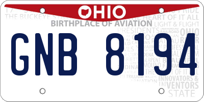 OH license plate GNB8194