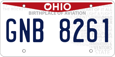 OH license plate GNB8261