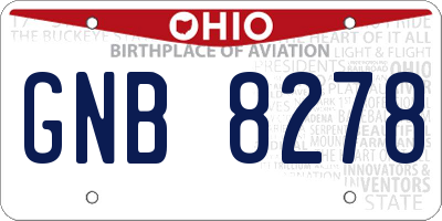 OH license plate GNB8278