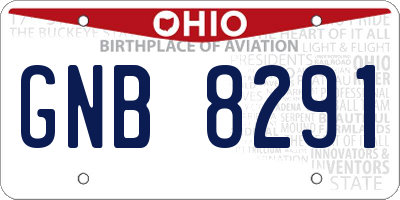 OH license plate GNB8291