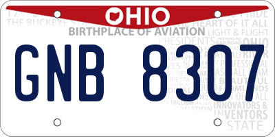 OH license plate GNB8307