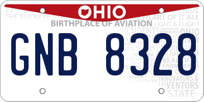 OH license plate GNB8328