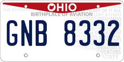 OH license plate GNB8332