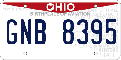 OH license plate GNB8395