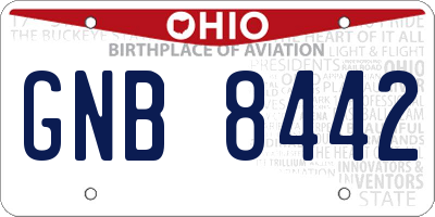 OH license plate GNB8442