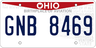 OH license plate GNB8469