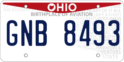 OH license plate GNB8493