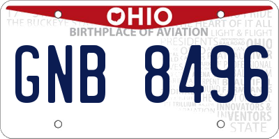 OH license plate GNB8496