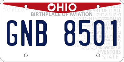 OH license plate GNB8501