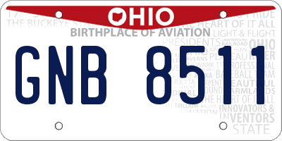 OH license plate GNB8511