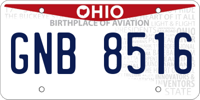 OH license plate GNB8516