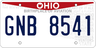 OH license plate GNB8541