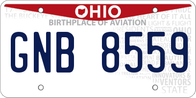 OH license plate GNB8559