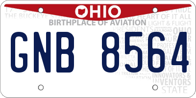 OH license plate GNB8564
