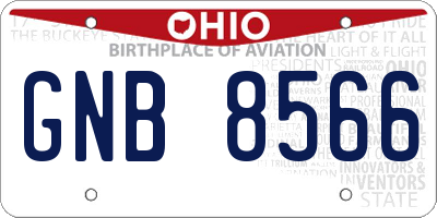 OH license plate GNB8566