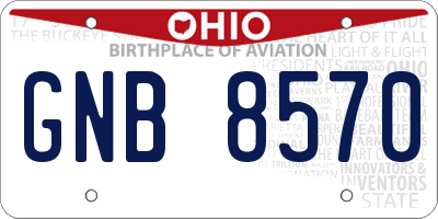 OH license plate GNB8570